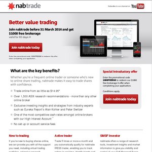 50%OFF Brokerage, NAB Trade  Deals and Coupons