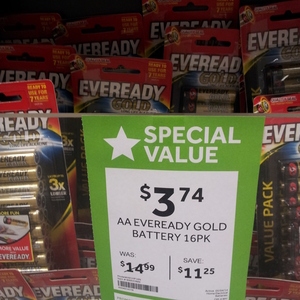 50%OFF Eveready Gold AA Battery 16pk Deals and Coupons