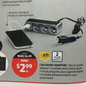 50%OFF Car 3 Socket, 2 USB Adaptor Deals and Coupons