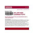 30%OFF Kids Toys from Borders AU Coupon Deals and Coupons
