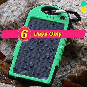 24%OFF 5000mah Dual-USB Waterproof Solar Power Bank Battery Charger Deals and Coupons