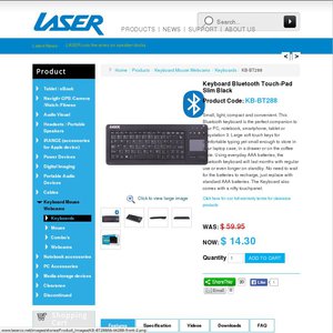 50%OFF Laser Bluetooth Keyboard w/ Touch-Pad Deals and Coupons