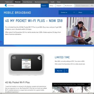 50%OFF Telstra 4G My Pocket WiFi Plus Deals and Coupons