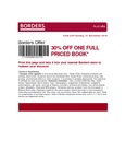 30%OFF  A Book from Borders AU Coupon Deals and Coupons