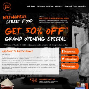 50%OFF Roll'n Bowl Vietnamese Street Food Deals and Coupons