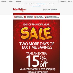 15%OFF Macfixit Australia - EOFYS  Deals and Coupons