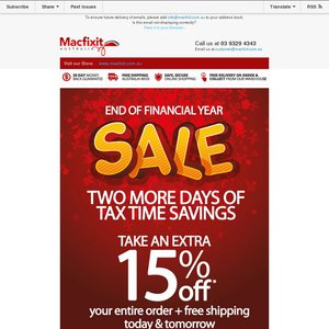 15%OFF Macfixit Australia - EOFYS Deals and Coupons