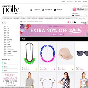 20%OFF Princess Polly Deals and Coupons