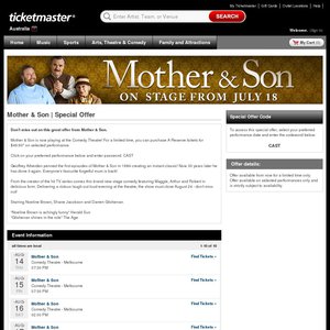 50%OFF Tickets to Mother and Son Deals and Coupons