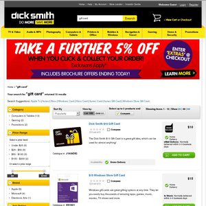 50%OFF Dick Smith Giftcard Deals and Coupons