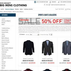 50%OFF Ron Bennett Big Mens clothes Deals and Coupons