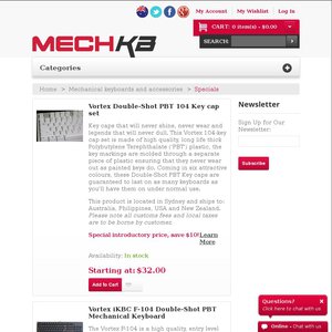 50%OFF Backlit Mech. KBs (Ducky, Deck, Tesoro, Tte), Vortex F-104 Deals and Coupons