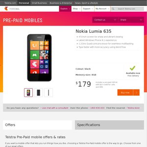 50%OFF Telstra Nokia Lumia 635 Deals and Coupons