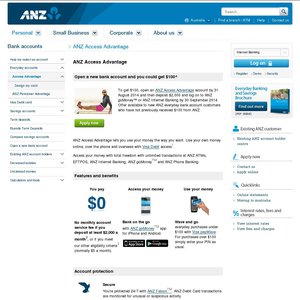 50%OFF  ANZ Access Advantage Account Deals and Coupons