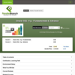 60%OFF Oracle SQL 11g Fundamentals & Advance Course Deals and Coupons