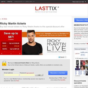 50%OFF Ricky Martin Tickets Deals and Coupons