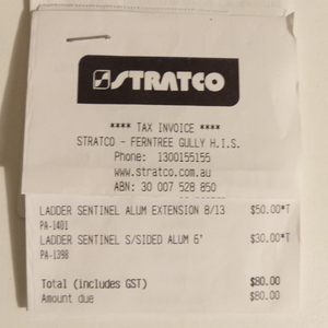 15%OFF Sentinel ladders at Stratco, Ferntree Gully, Vic Deals and Coupons