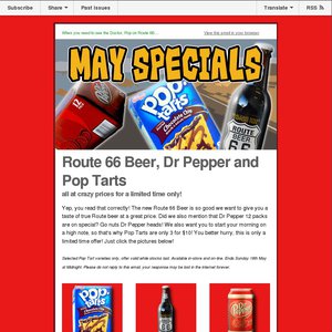 9%OFF Dr Pepper 12pk, Route66 Beer,  Pop Tarts Deals and Coupons