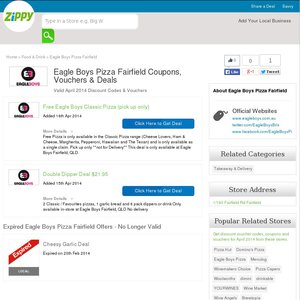 50%OFF Eagle Boys Classic Pizza Deals and Coupons