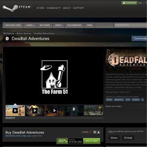 50%OFF Deadfall Adventures, game Deals and Coupons