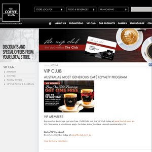 50%OFF Coffee Club VIP Membership Deals and Coupons
