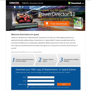 FREE Cyberlink PowerDirector 11 video editing sw Deals and Coupons