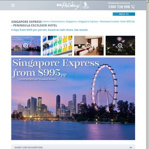 50%OFF 2 Nights at Peninsula Excelsior Singapore Deals and Coupons