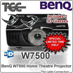 50%OFF BenQ W7500 DLP Projector Inc 2x 3D Glasses Deals and Coupons