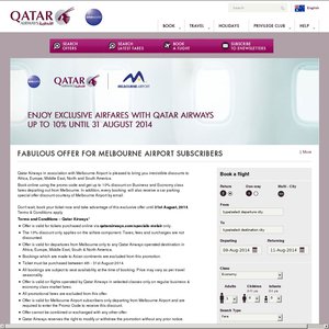 10%OFF Qatar Airways Economy and Business Class Deals and Coupons