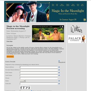 FREE Magic in the Moonlight tickets Deals and Coupons