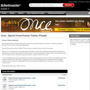 50%OFF Once The Musical All Preview Tickets Deals and Coupons