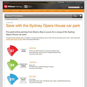 50%OFF The Sydney Opera House Car Park parking value Deals and Coupons