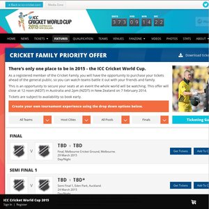 50%OFF The ICC Cricket World Cup 2015 Deals and Coupons
