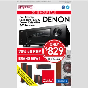 50%OFF Denon AVR-X500 AV Receiver + Dali Concept Speaker Pack Deals and Coupons