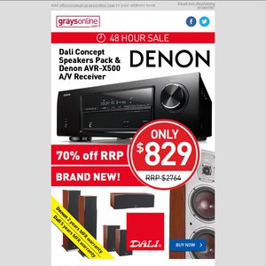 50%OFF Denon AVR-X500 AV Receiver + Dali Concept Speaker Pack Deals and Coupons