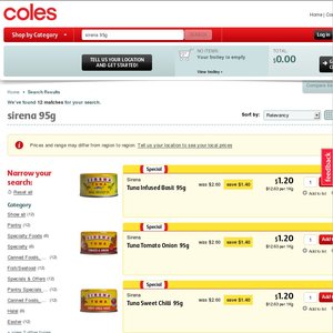 50%OFF Tuna Cans at Coles Deals and Coupons