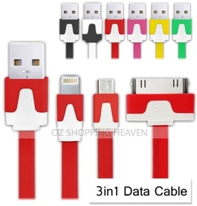 38%OFF 3in1 USB Charger Data Cable Adapter for Apple Samsung Deals and Coupons
