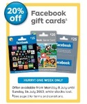 20%OFF Facebook Gift Cards Deals and Coupons
