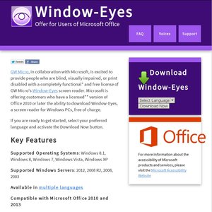 FREE GW Window-Eyes Screen Reader Software Deals and Coupons