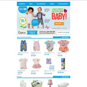 50%OFF BigW Online Deals and Coupons