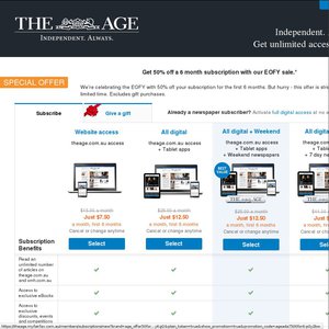50%OFF all subscriptions to The Age and SMH Deals and Coupons