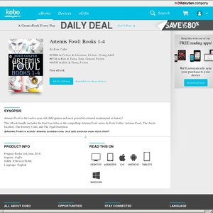 FREE Artemis Fowl eBook from Kobo books Deals and Coupons