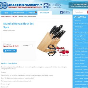 60%OFF Mundial 9-piece Bonze Knife Block Deals and Coupons