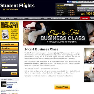 50%OFF Business Class Fares Deals and Coupons