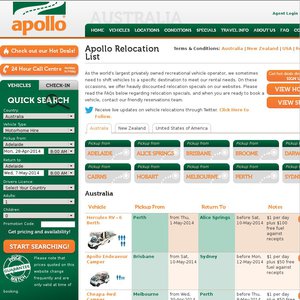 50%OFF Apollo Camping Vans One Way Relocations Deals and Coupons