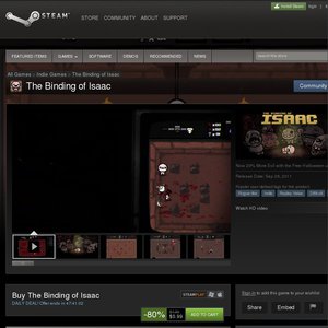 80%OFF [Steam] Binding of Isaac  Deals and Coupons