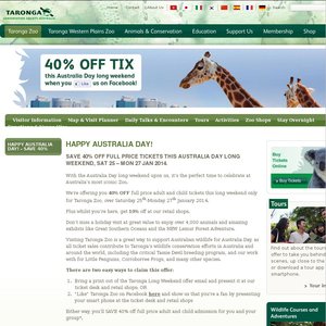 40%OFF Taronga Zoo Price Admissions Deals and Coupons