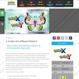 FREE Fancy Pattern Vivillon Pokémon Deals and Coupons