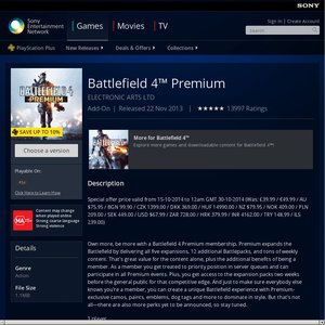 50%OFF Battlefield 4 premium Deals and Coupons
