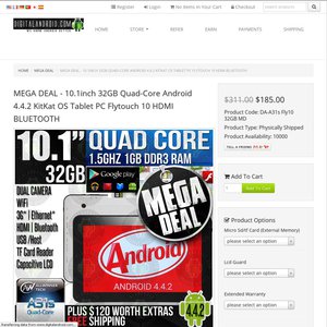 45%OFF 10.1” QuadCore Android 4.4 Tablet + Accessories Deals and Coupons
